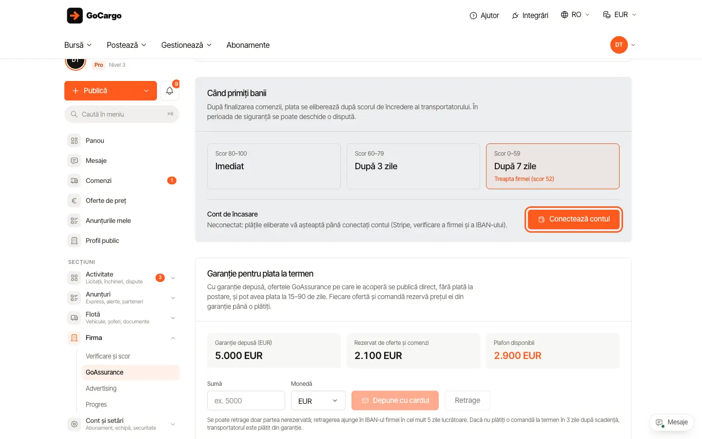 Când primește transportatorul banii: Conectați contul de încasare